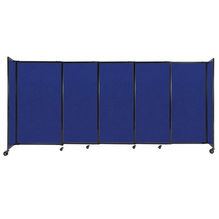 Versare StraightWall Sliding Portable Partition 11'3" x 5' Royal Blue Fabric 1460505